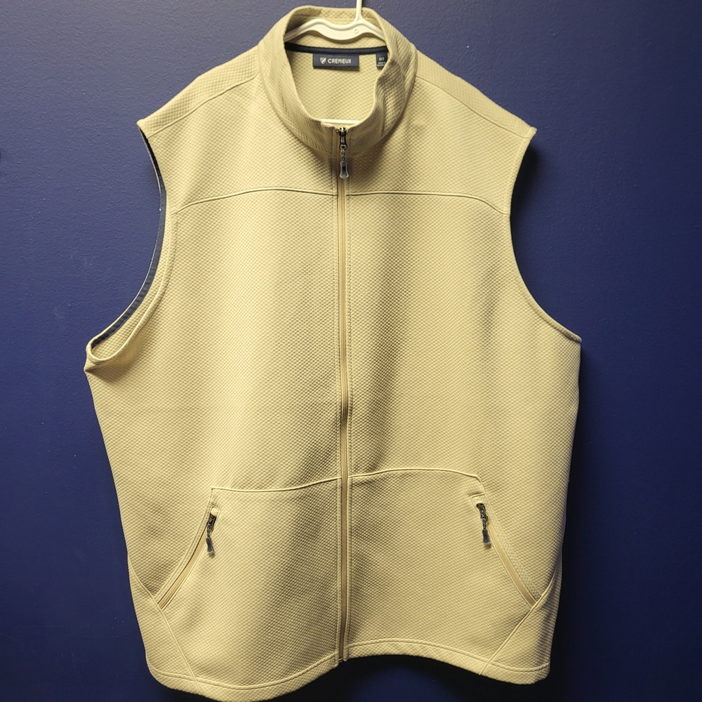 Daniel Cremieux Big Tall Men's Cream Textured Zip-Up Vest
